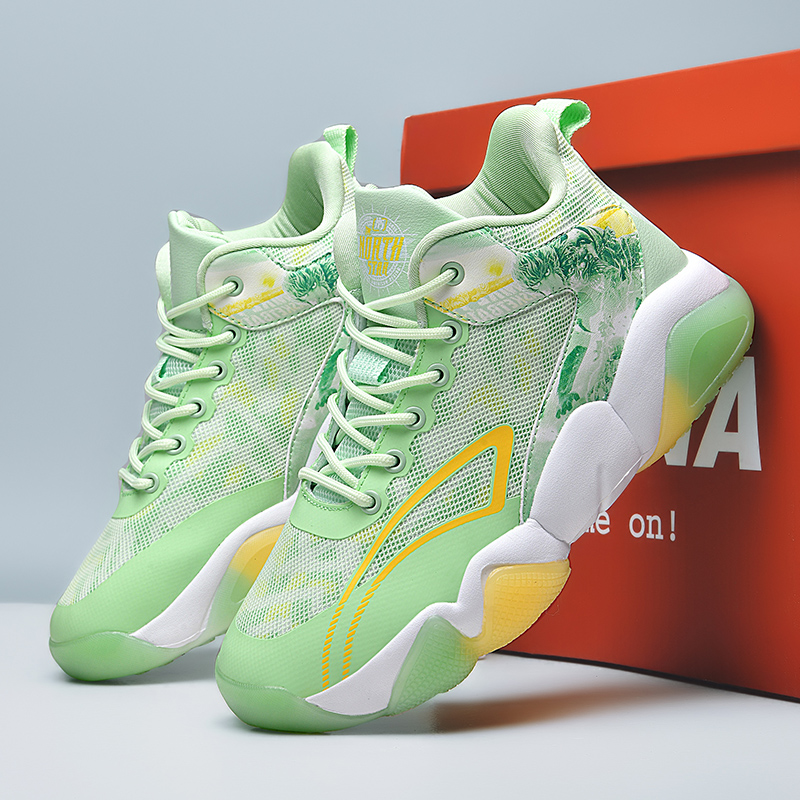 Merk: Professionele basketbalschoenen voor heren, hoge sneakers, demping voor mannen, lichte comfortabele schoenen, atletische training, sportschoen
