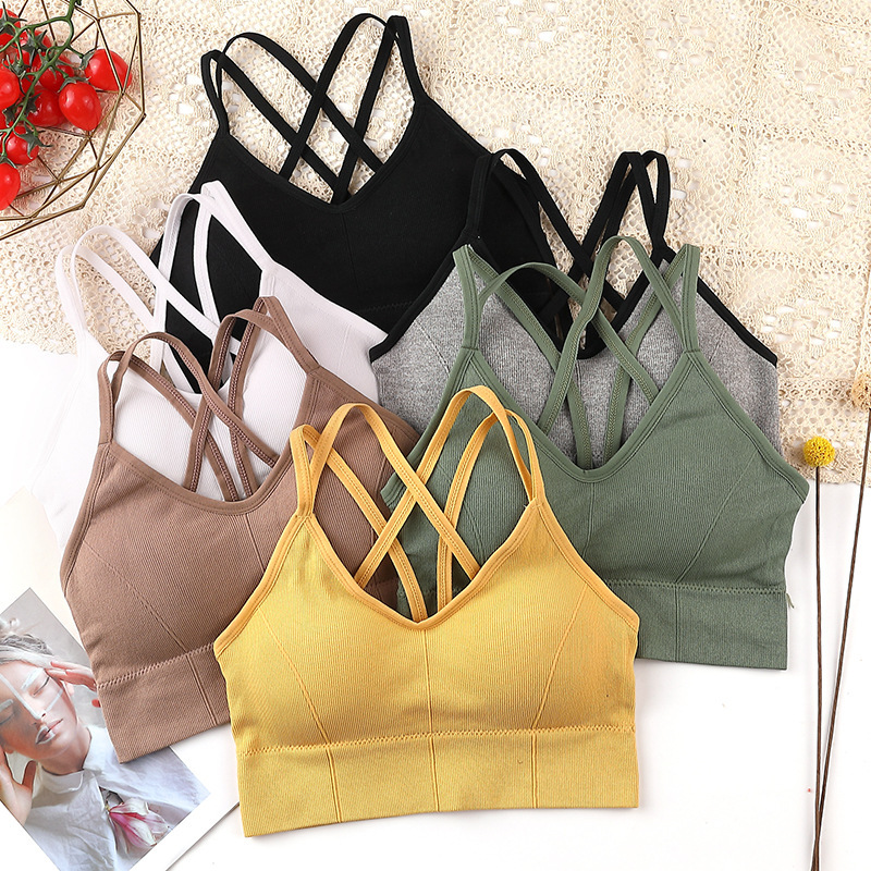 Breathable Sports Bra Anti-sweat Fitness Top Seamless Yoga Bra Shockproof Crop Top Women Push up Sport Bra Gym Workout Top