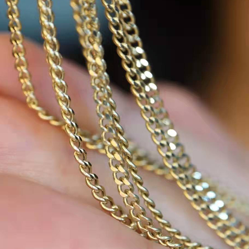 CHUHAN Real 18K Gold Cuban Choker Necklace AU750 Strong Gloss and Good Texture Clavicle Chain Luxury Jewelry for Women · v2