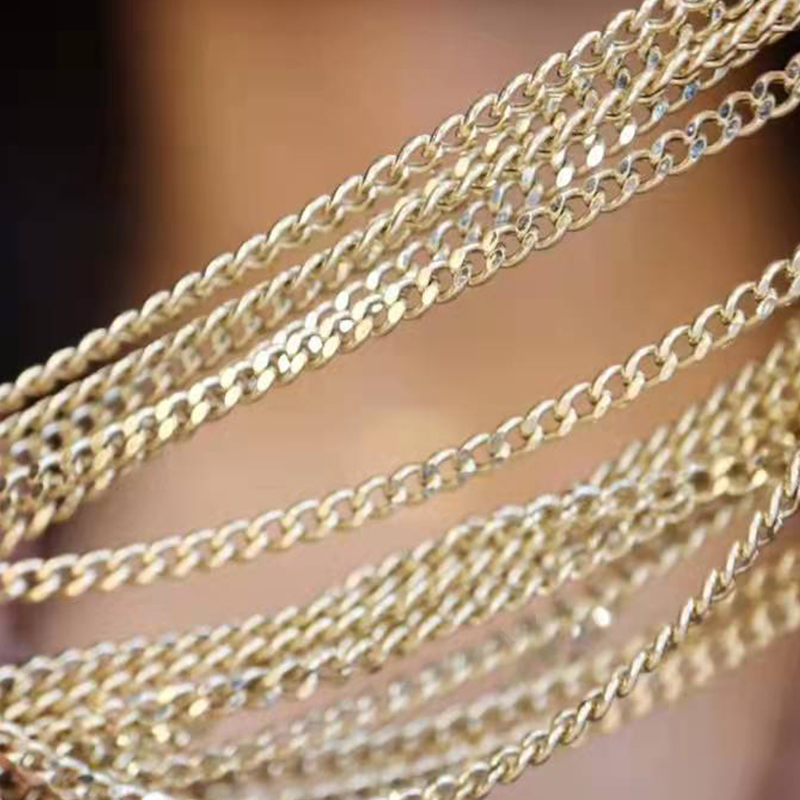 CHUHAN Real 18K Gold Cuban Choker Necklace AU750 Strong Gloss and Good Texture Clavicle Chain Luxury Jewelry for Women