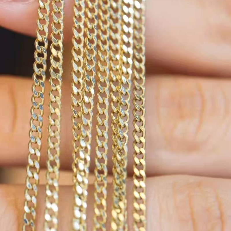CHUHAN Real 18K Gold Cuban Choker Necklace AU750 Strong Gloss and Good Texture Clavicle Chain Luxury Jewelry for Women · v2