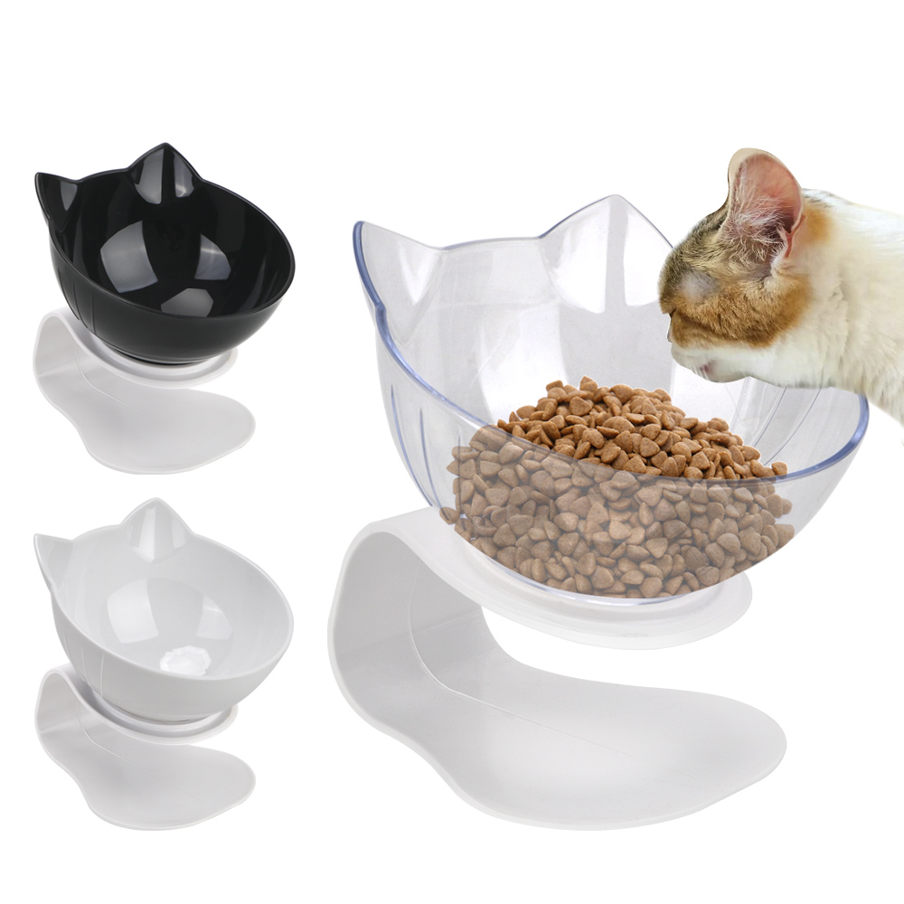 Gamelles doubles pour chats, plat à eau, bol à eau, mangeoire pour animaux de compagnie avec bols surélevés inclinés à 15°