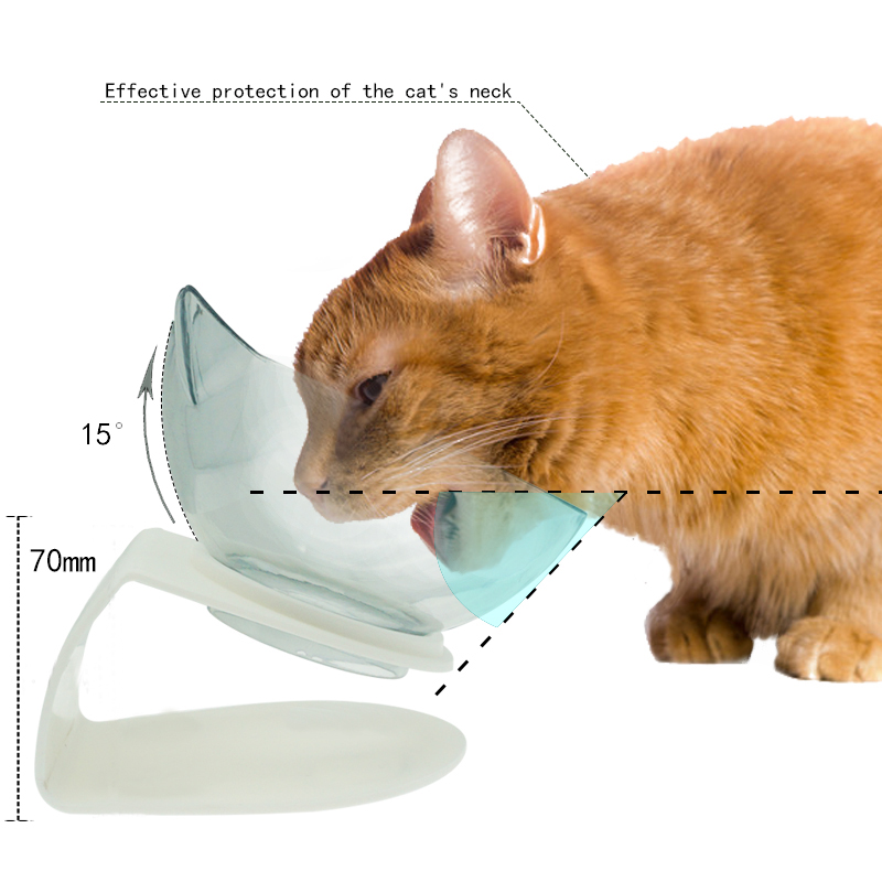 Gamelles doubles pour chats, plat à eau, bol à eau, mangeoire pour animaux de compagnie avec bols surélevés inclinés à 15°