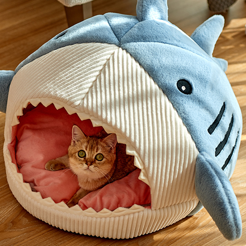 Enclosed Warm Cat Bed for Portable Pet Beds Sweet Kittens Basket Cushion Cat Pillow Mat Tent Puppy Nest Cave Cats House Goods · v3