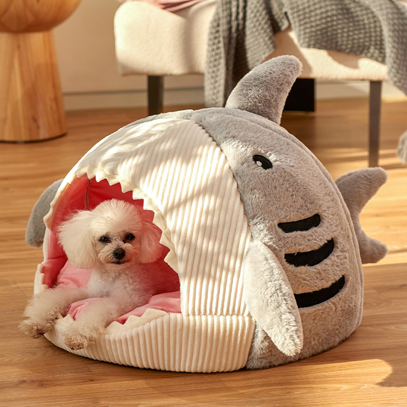 Enclosed Warm Cat Bed for Portable Pet Beds Sweet Kittens Basket Cushion Cat Pillow Mat Tent Puppy Nest Cave Cats House Goods · v3