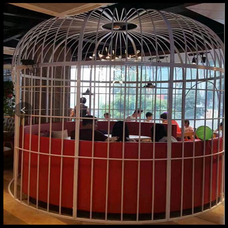 Jaula para pájaros decorativa europea de hierro forjado, restaurante al aire libre, decoración de suelo gigante, jaula para pájaros grande, boda, hotel