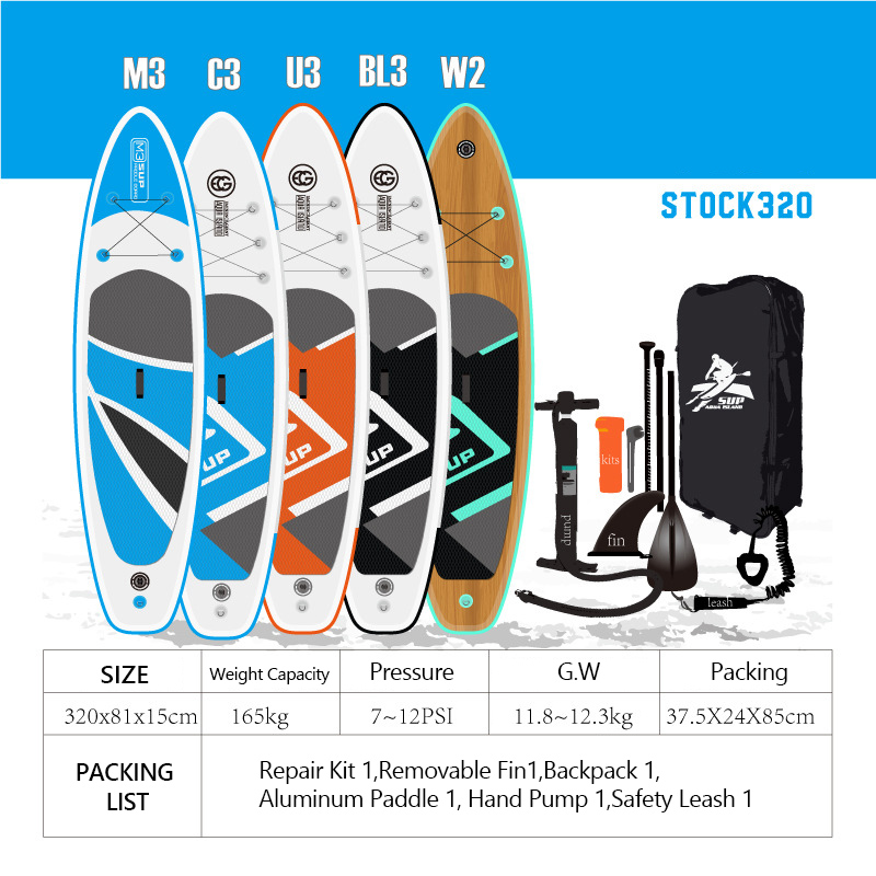 Paddle board gonfiabile Sup Surf per adulti Stand Up Paddle Tavola da surf estiva antiscivolo per sport acquatici con zaino Tavola da nuoto XA343Q