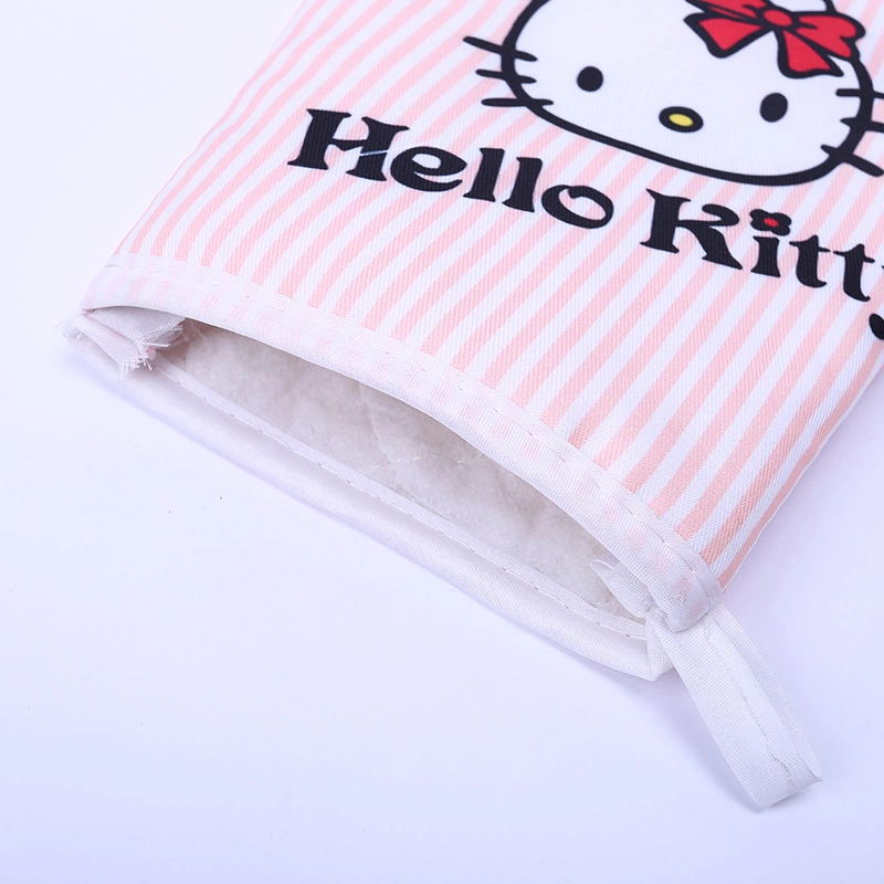 Kawaii Sanrio Hellokitty Cartoon Insulated Microwave Oven Glove Cushion Set Kitchen Oven Baking Gloves Articles for Daily Use · v3