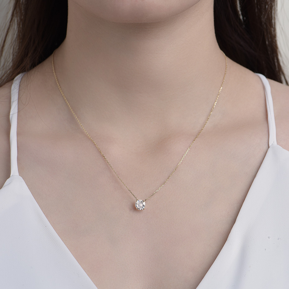 Kuololit 750 18K 14K 10K Solid Gold Moissanite Gemstone Pendants For Women Luxury Engagement Fine Jewelry Christmas With Chains · v2