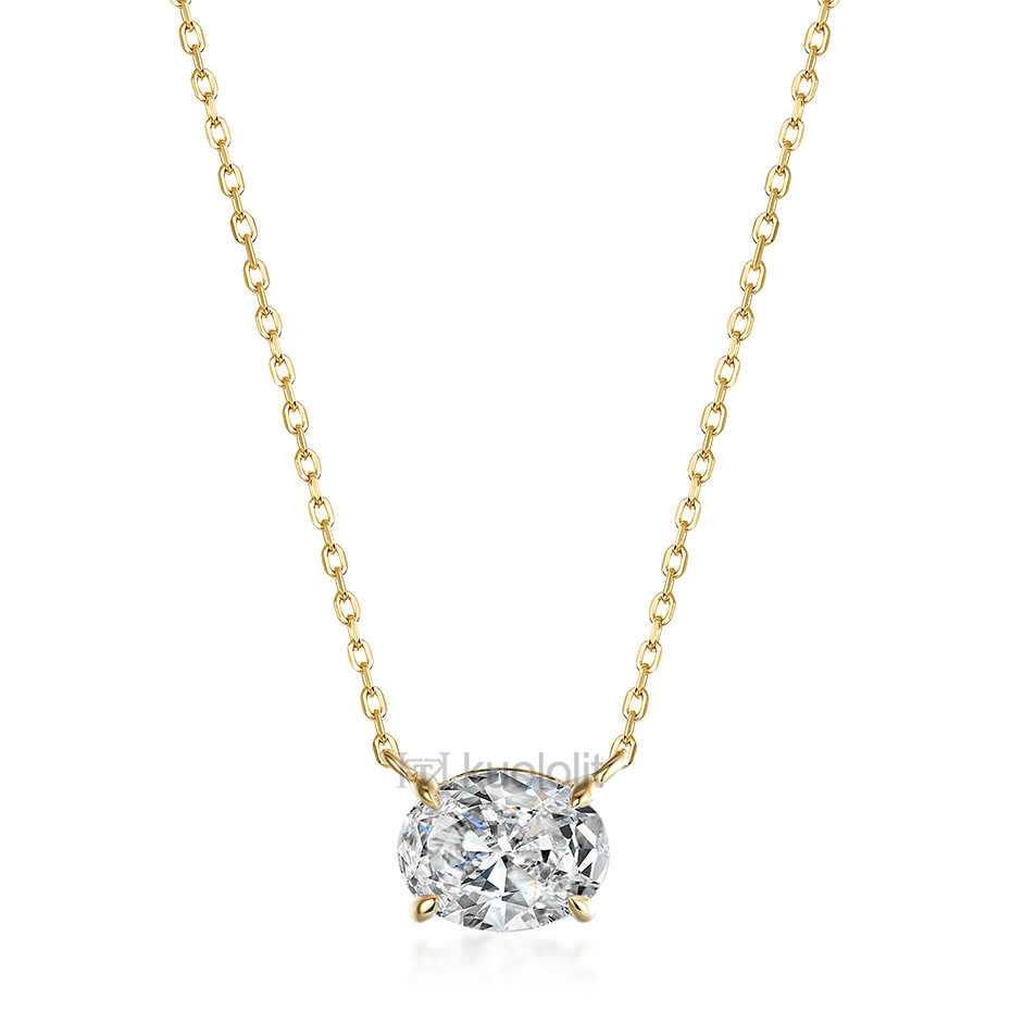 Kuololit 750 18K 14K 10K Solid Gold Moissanite Gemstone Pendants For Women Luxury Engagement Fine Jewelry Christmas With Chains · v2