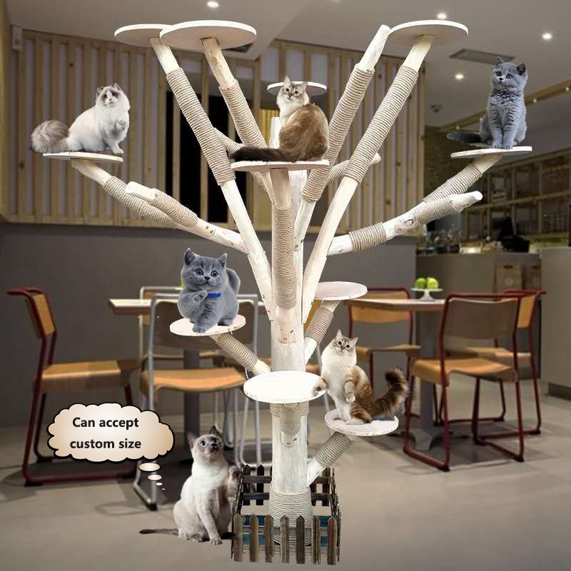 Large Solid Wood Cat Climbing Frame Cat Litter Cat Tree Climbing Cat Toy Log Pet Tree Customization