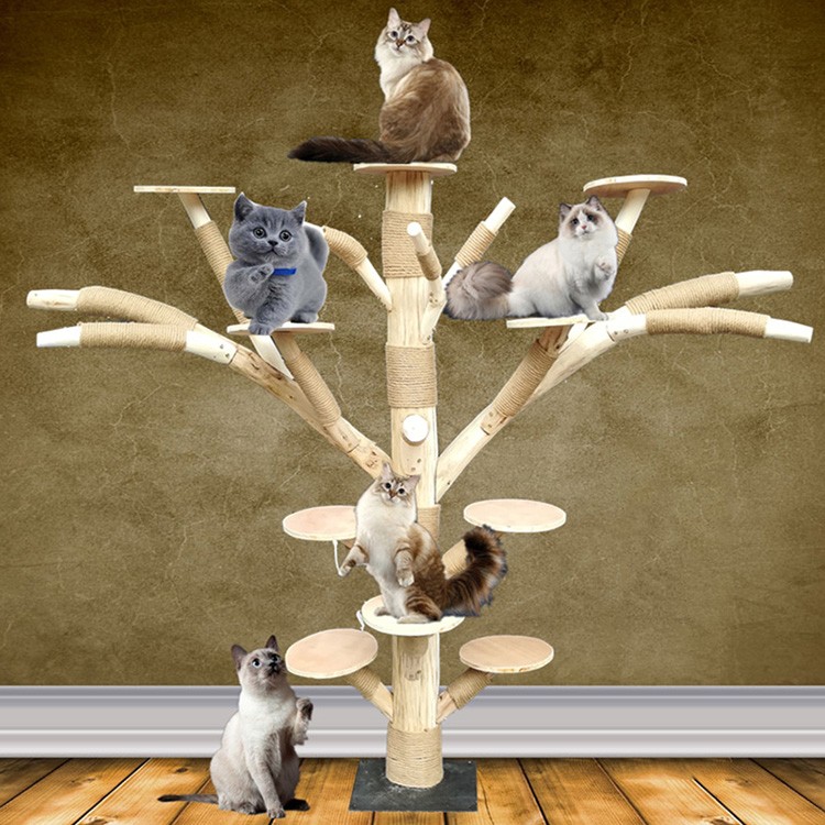 Large Solid Wood Cat Climbing Frame Cat Litter Cat Tree Climbing Cat Toy Log Pet Tree Customization