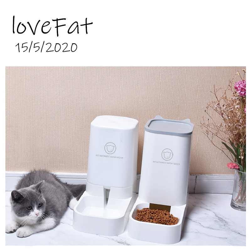 Lovefat Pet Autommatic watertoevoer/voerapparaat voor kleine katten, middelgrote hondenbak, kattenbak, voerbak voor huisdieren.