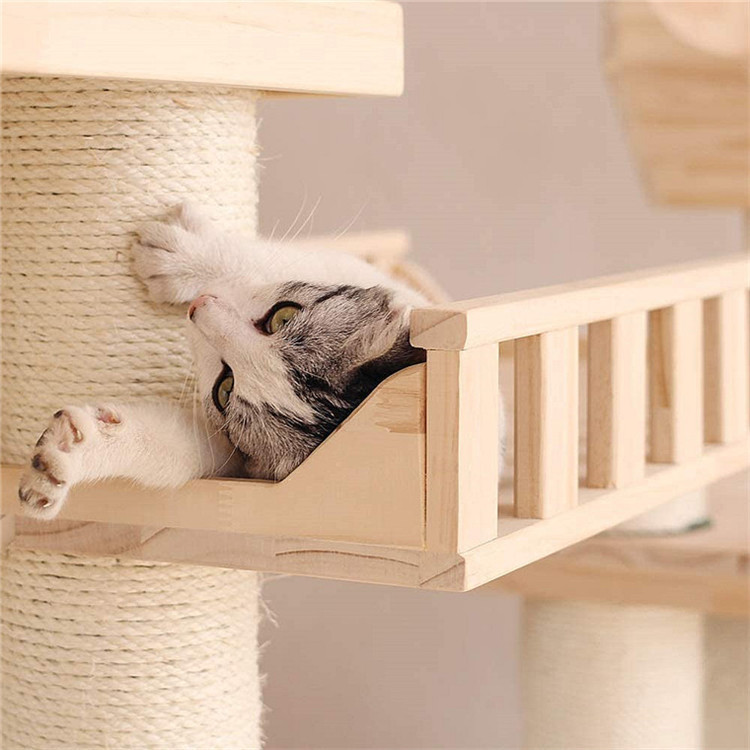 Luxury Solid Wood Cat Climbing Frame Cat Villa Cat Castle Cat Litter Wear-resistant Biting Cat Scratching Board Large Cat Toy