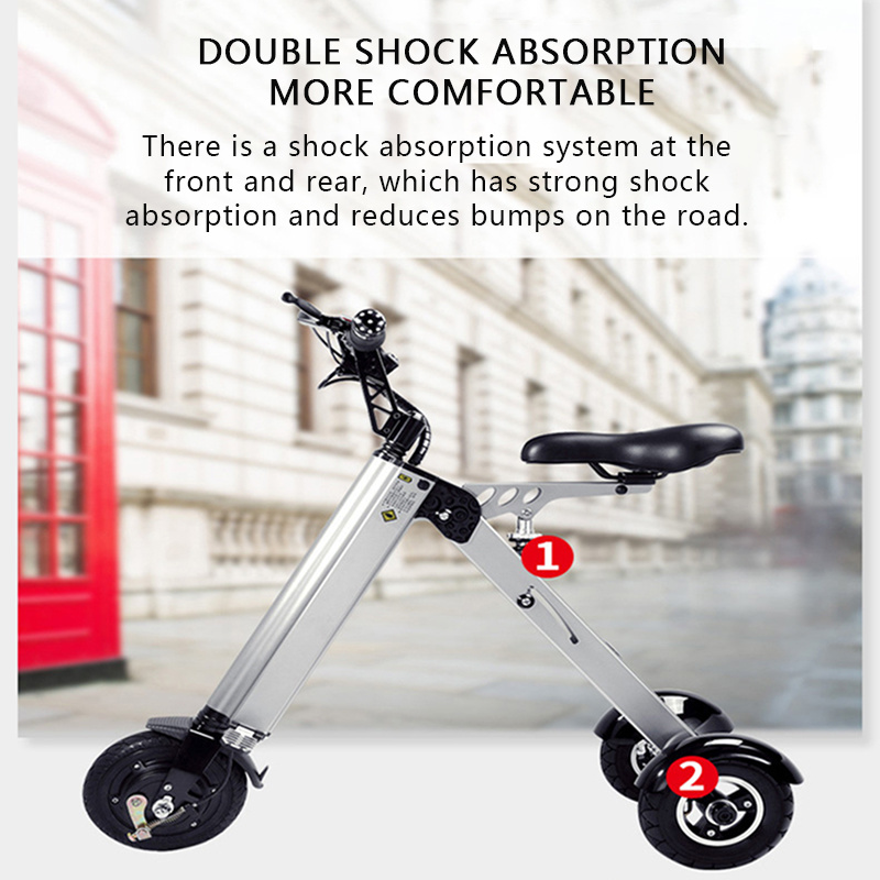 NEWK7S Simple Shape Mini E-Bike Three-wheel Foldable Electric Scooter For Adult Intelligent Electric Bike Bicycle 250W 36V 7.8Ah · v2