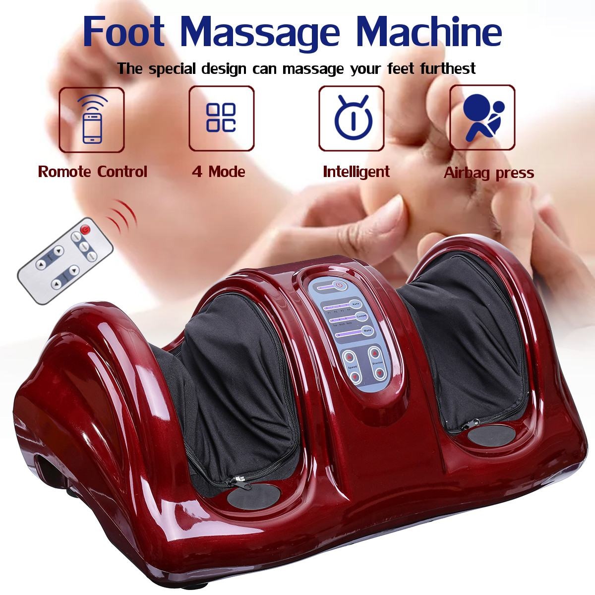 New220V Elektryczny podgrzewacz do masażu nóg stóp Shiatsu Maszyna wibracyjna z rolką do ugniatania Refleksologia Uśmierzanie bólu nóg łydki Relaks