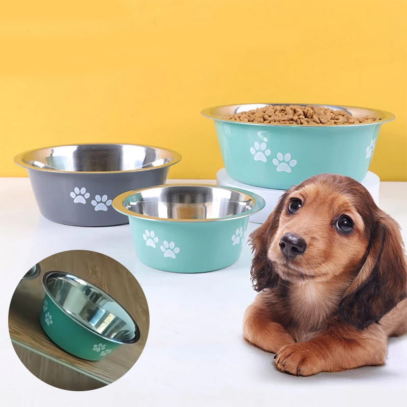 Mangeoires et abreuvoirs antidérapants pour chiens de petite, moyenne et grande taille, mangeoires et abreuvoirs en acier inoxydable, accessoires pour chiens