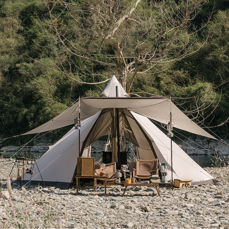 Outdoor Party Tent Luxury Accessories Camping Zipper Sun Shelter Pyramid Tent Gazebo Bushcraft Carpas De Camping Hiking Items · v2