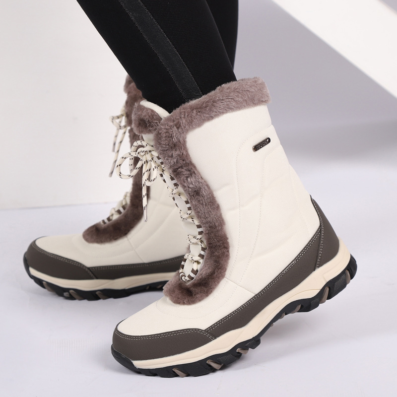 Outdoor Snow Boots Women's Waterproof Anti-skid Snowboard Shoes Warm Travel Equipment Training Trekking Skiing Sports Botas · v2