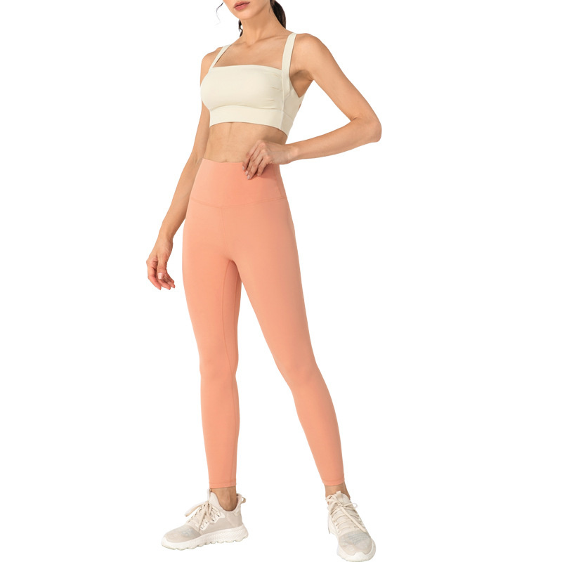 Gepolsterter Sport-BH mit hoher Stütze, quadratischer Halsausschnitt, stoßdämpfende Unterwäsche, offener Rücken, Damen, Laufen, Yoga, Weste, Fitnessstudio, kurz geschnittenes Tanktop