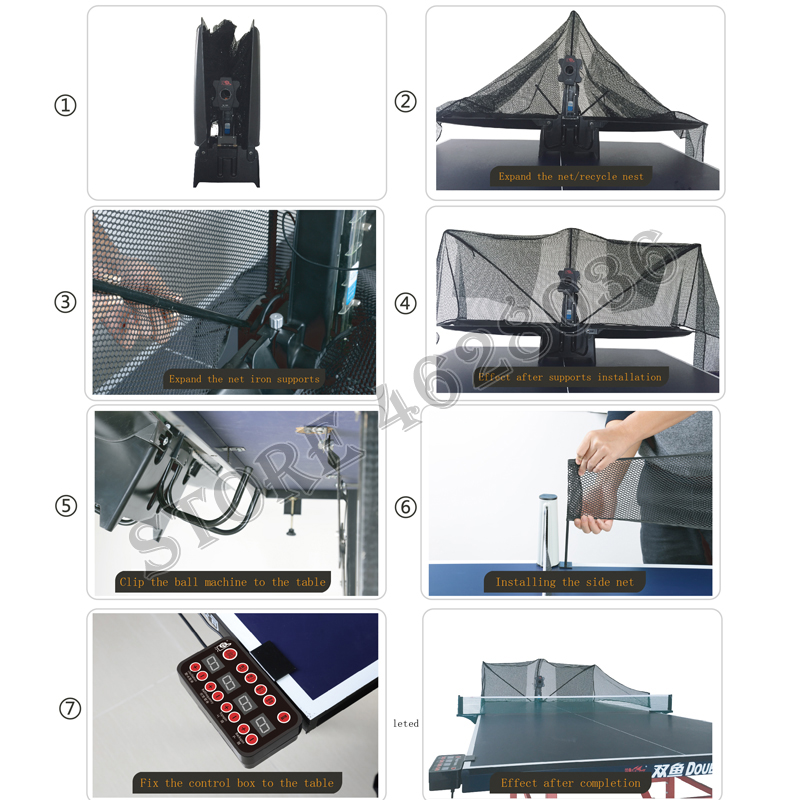 Robot da ping pong professionali Sender Pitching Serve Machine Trainer Rete da raccolta sportiva 100 palline da ping pong S6-PRO