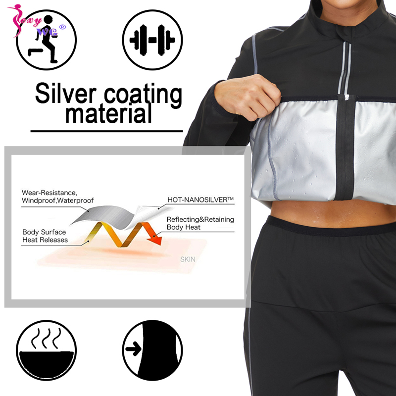 SEXYWG Women Slimming Sauna Shirt Body Shaper Waist Trainer Sweat Corset with Zipper Gym Fitness Tank Top Sport Vest Weight Loss · v2