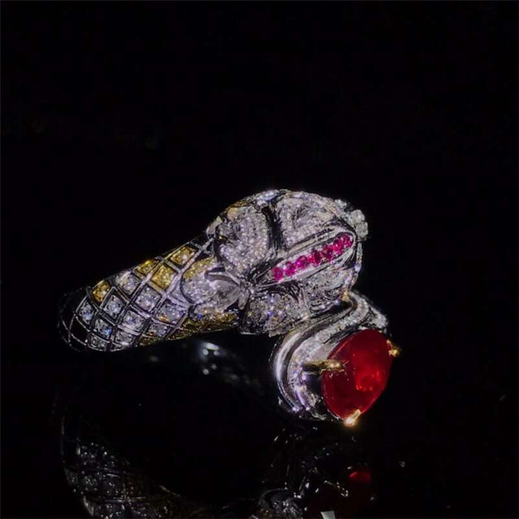 SGARIT Natural Gemstone Jewelry Custom 1.52ct Mozambique Pigeon Blood Unheated Natural Ruby Ring Engagement Women