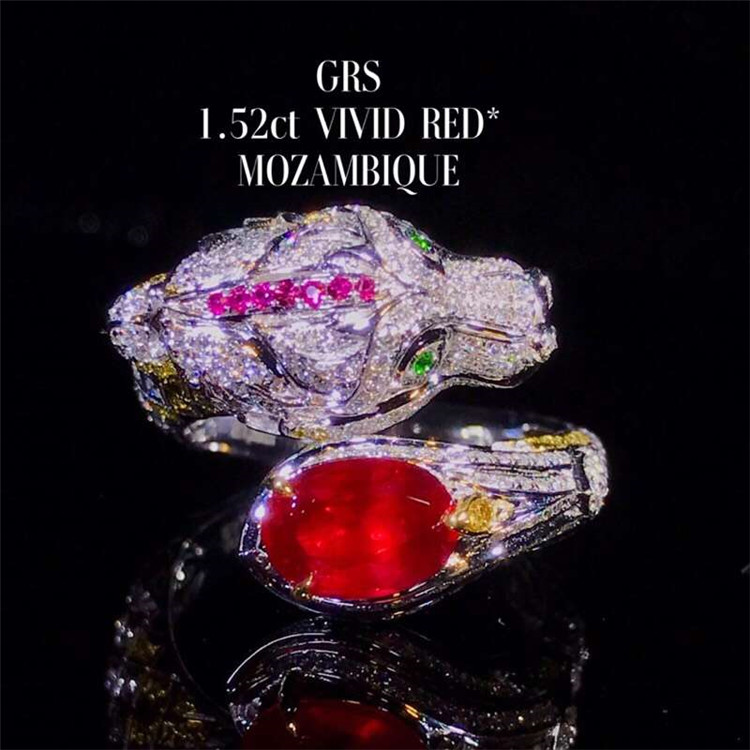 SGARIT Natural Gemstone Jewelry Custom 1.52ct Mozambique Pigeon Blood Unheated Natural Ruby Ring Engagement Women