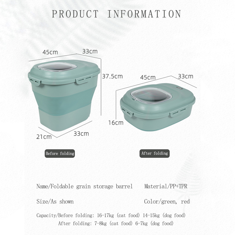 SHUANGMAO Opslagcontainer voor hondenvoer voor huisdieren, 12,5 liter, zak voor droog kattenvoer, vochtbestendige afdichting met maatbeker, kittenproducten