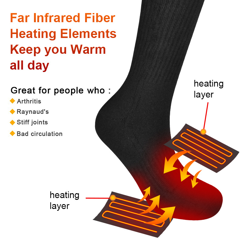 Savior Heat Thermal Heated Socks Electric Heated Skiing Socks for Women Men Winter Sports Warm Foot Sports Socks 2021 New SS03C · v2
