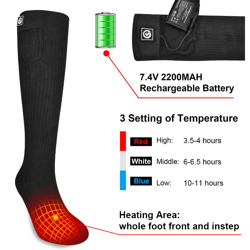 Savior Heat Thermal Heated Socks Electric Heated Skiing Socks for Women Men Winter Sports Warm Foot Sports Socks 2021 New SS03C