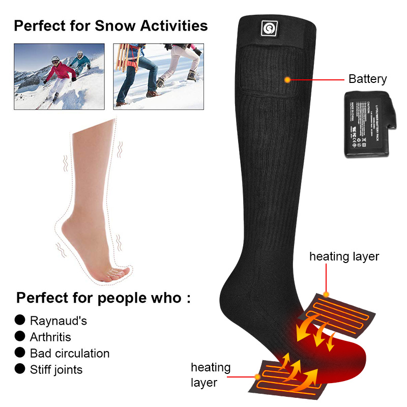 Savior Heat Thermal Heated Socks Electric Heated Skiing Socks for Women Men Winter Sports Warm Foot Sports Socks 2021 New SS03C · v2
