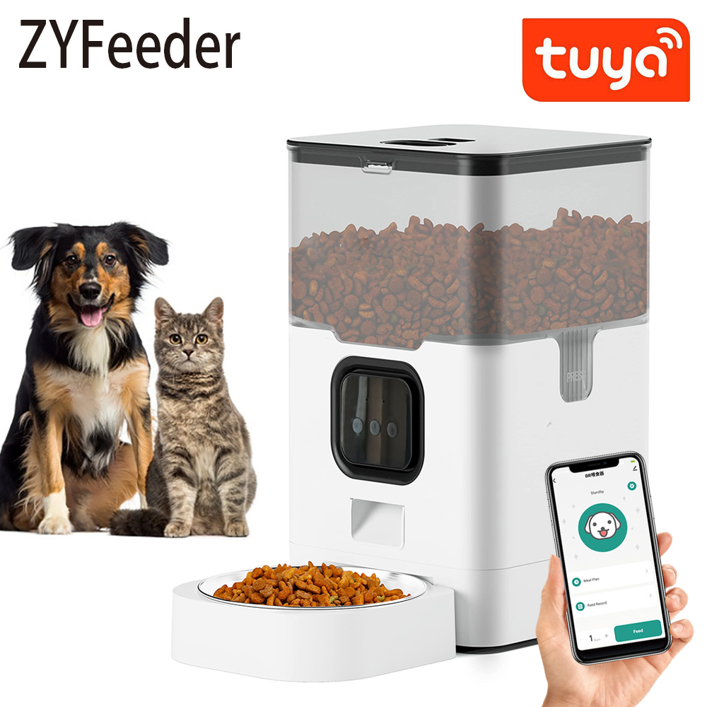 Smart Automatic Pet Feeder Cat Dog Food Dispenser Stainless Steel Bowl Large Capacity With WIFI APP Recording Timing Pet Feeding