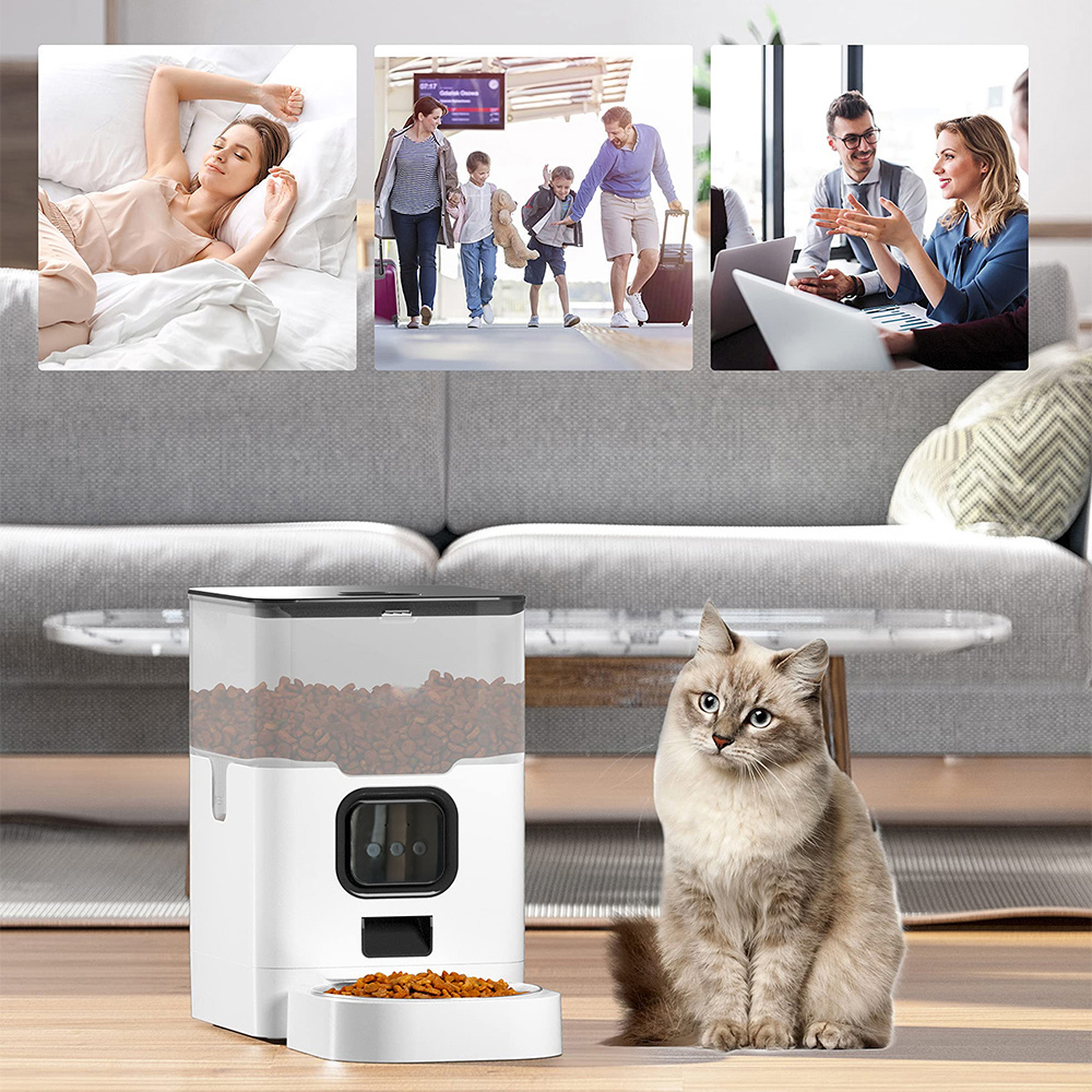 Smart Automatic Pet Feeder Cat Dog Food Dispenser Stainless Steel Bowl Large Capacity With WIFI APP Recording Timing Pet Feeding