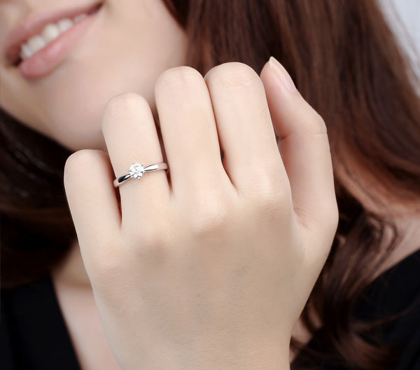 Solid Platinum PT950 Ring 2CT Natural Moissanite Diamond Women Engagement Ring Clarity VVS1 Test Positive with Certificate · v2