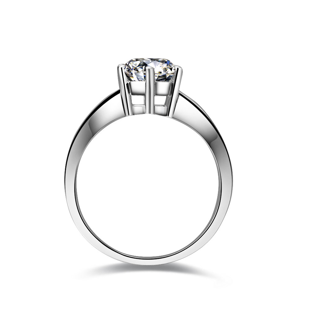 Solid Platinum PT950 Ring 2CT Natural Moissanite Diamond Women Engagement Ring Clarity VVS1 Test Positive with Certificate · v2