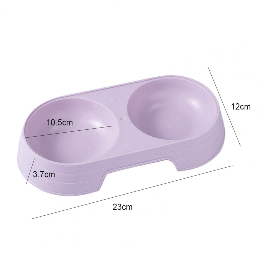 Distributeur de vaisselle pour animaux de compagnie, couleur unie, matériau PP, nourriture pour chats à double bol