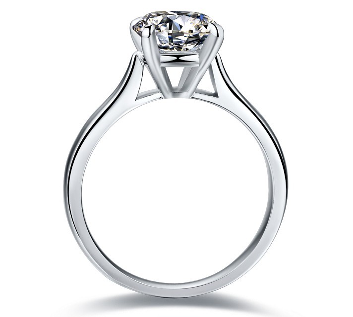 Solid 18K White Gold AU750 Ring 2CT Round Moissanite Diamond Women Wedding Engagement Ring Best Anniversary Day Gift For Girl · v2