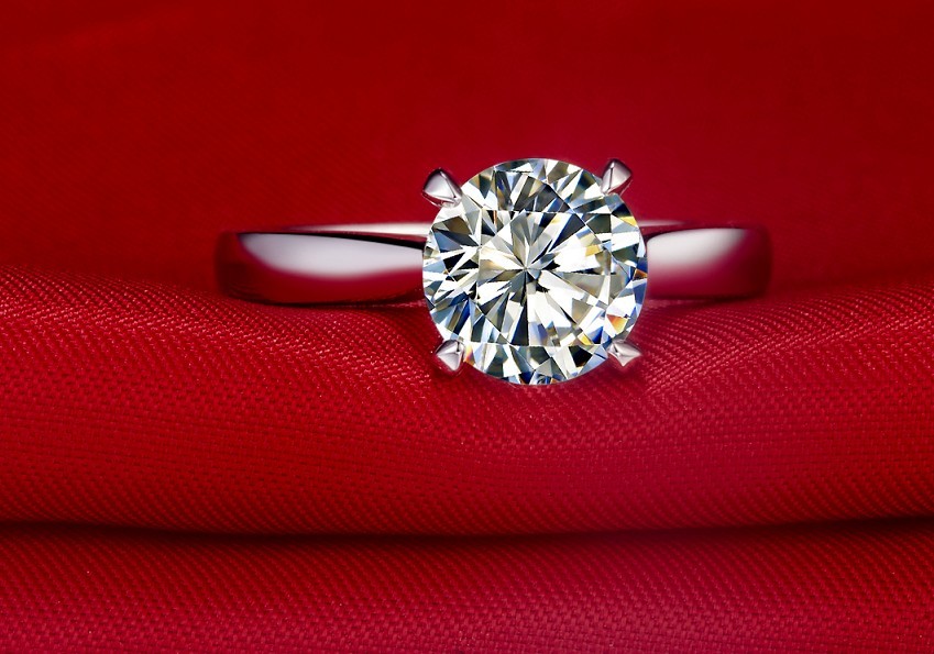Solid 18K White Gold AU750 Ring 2CT Round Moissanite Diamond Women Wedding Engagement Ring Best Anniversary Day Gift For Girl · v2