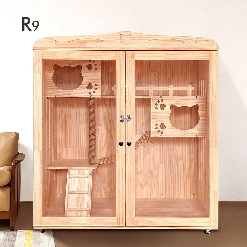 木製の猫のケージヴィラ特大の豪華な猫のケージサブcattery猫の家ホーム屋内猫の家猫の巣の猫のキャビネット