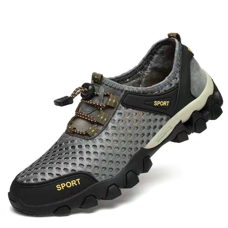 Wandelschoenen van mesh voor de zomer, voor heren, ademend, antislip, waadschoenen, hardloopschoenen voor buiten, vrijetijdsschoenen