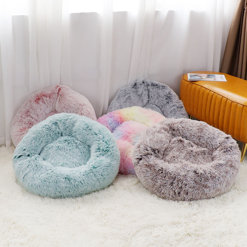 Super Soft Pet Dog Cat Bed Plush Full Size Washable Calm Bed Donut Bed Comfortable Sleeping Artifact Dropping Product For Vip · v2