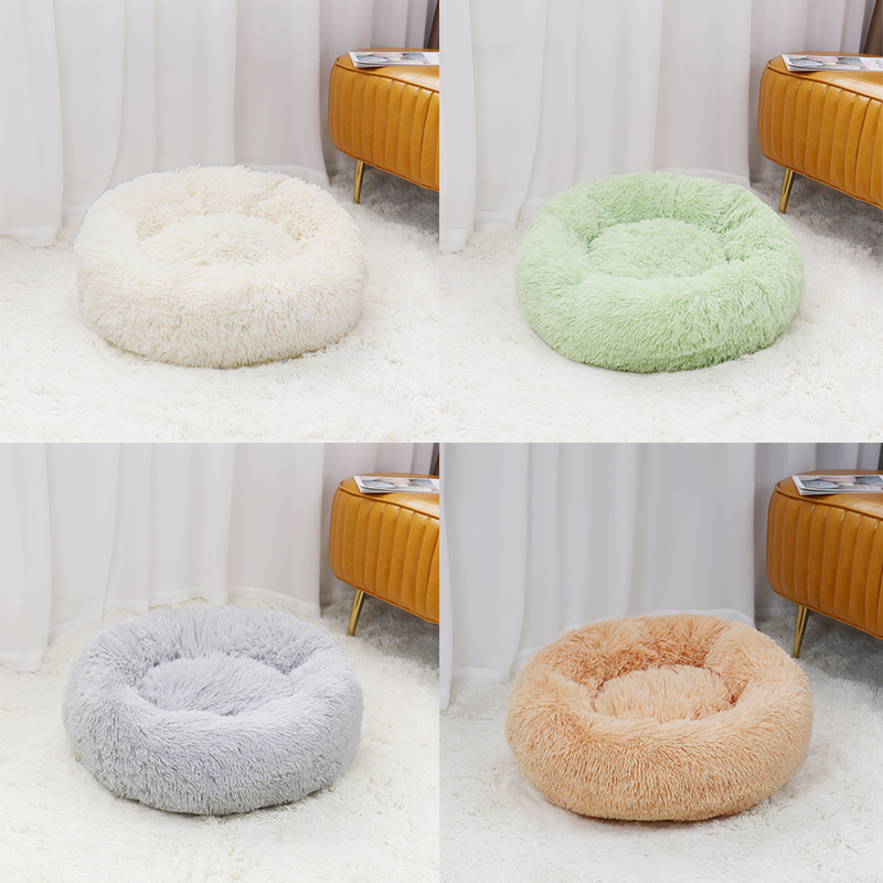 Super Soft Pet Dog Cat Bed Plush Full Size Washable Calm Bed Donut Bed Comfortable Sleeping Artifact Dropping Product For Vip · v2