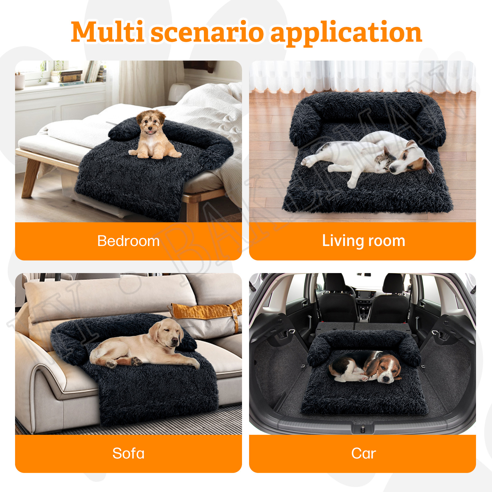 Washable Pet Sofa Dog Bed Calming Bed For Large Dogs Sofa Blanket Winter Warm Cat Bed Mat Couches Car Floor Furniture Protector