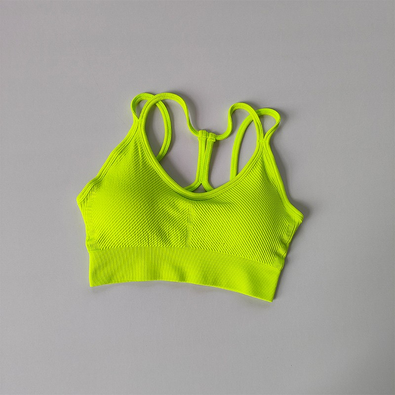 Atmungsaktiver Sport-BH für Damen, schweißhemmendes Fitnessoberteil, nahtloses Yoga-BH, Gym, Crop Top, Büstenhalter, Push-up-Sport-BH, Fitness-Oberteil