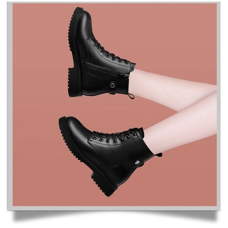 Stiefeletten für Damen Herbst Winter Damen Chelsea-Stiefel Kurze Stiefel Flache Schuhe Mode Plateaustiefel Gothic Botas De Mujer