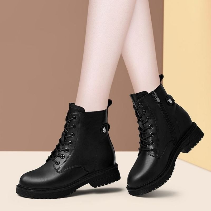 Stiefeletten für Damen Herbst Winter Damen Chelsea-Stiefel Kurze Stiefel Flache Schuhe Mode Plateaustiefel Gothic Botas De Mujer