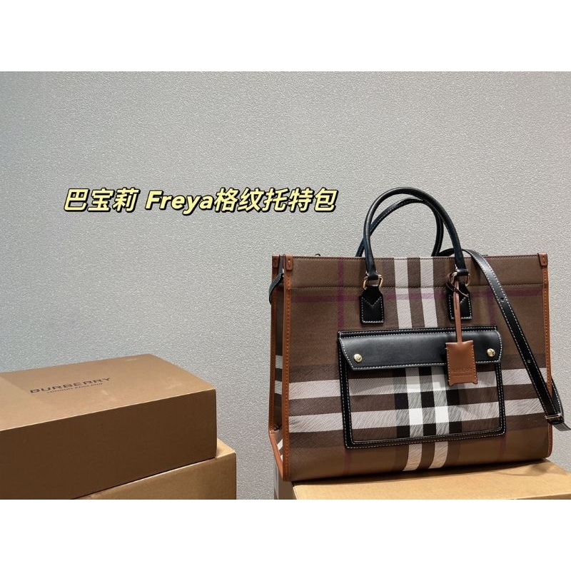 Burbe check medium shopping bag bur totebag bag · v2