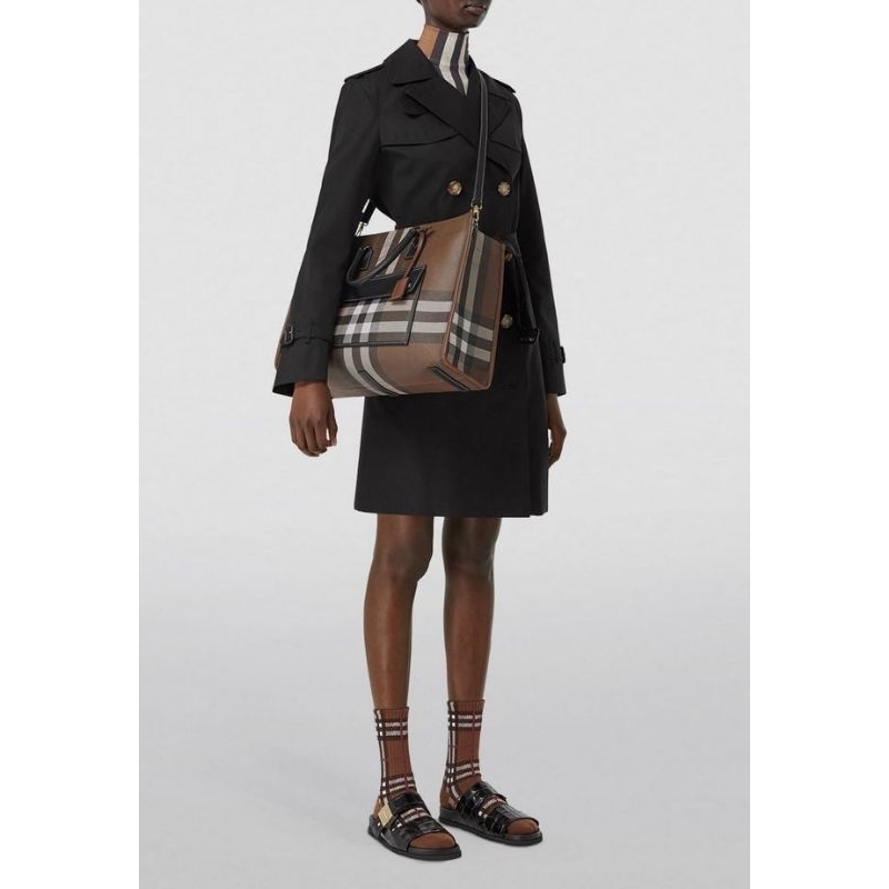 Burbe check medium shopping bag bur totebag bag · v2