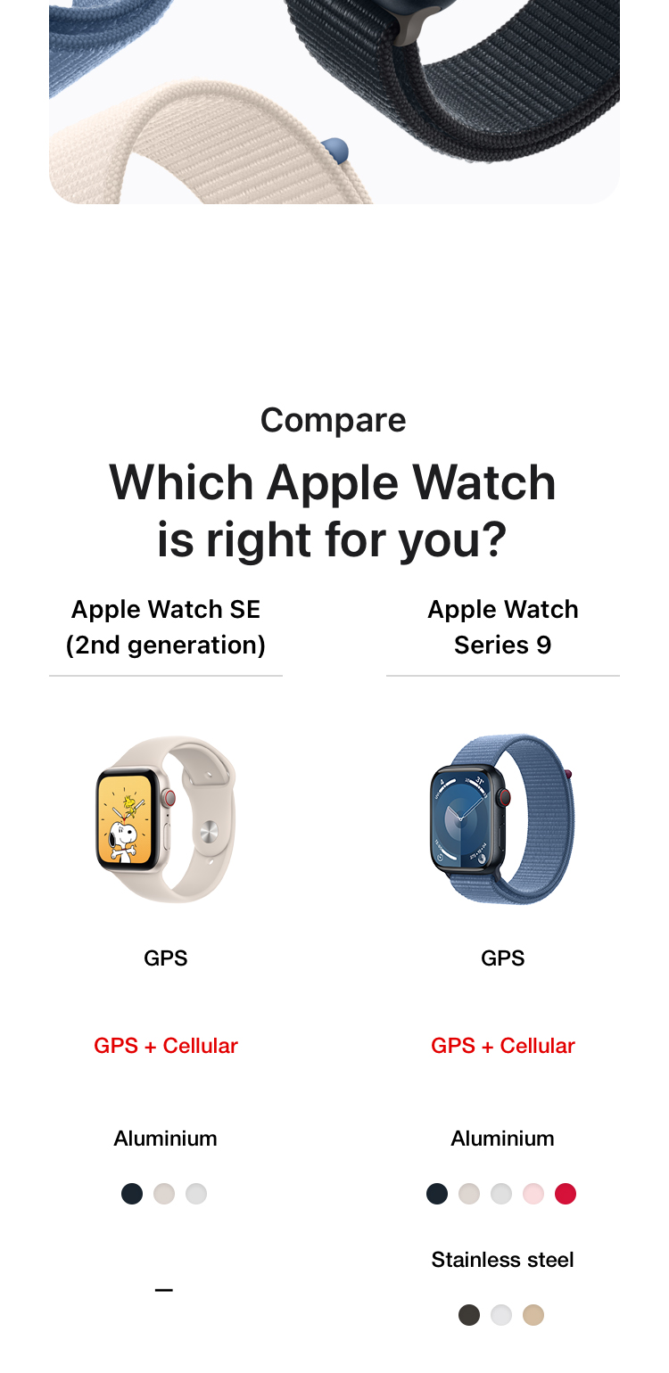 Apple Watch SE (GPS) mit Aluminiumgehäuse, Sportarmband